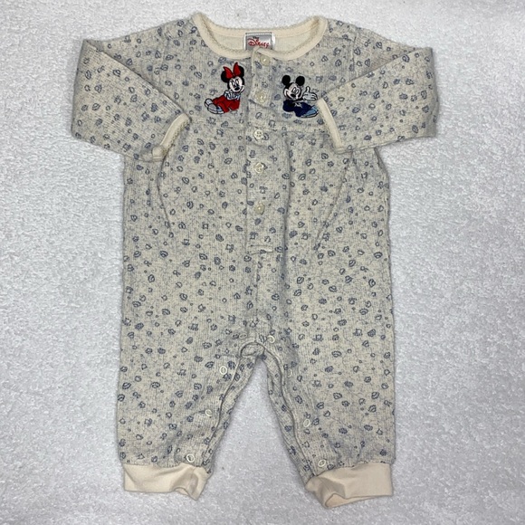 Vintage Disney store Mickey Minnie floral romper jump suit 6m - Picture 2 of 6